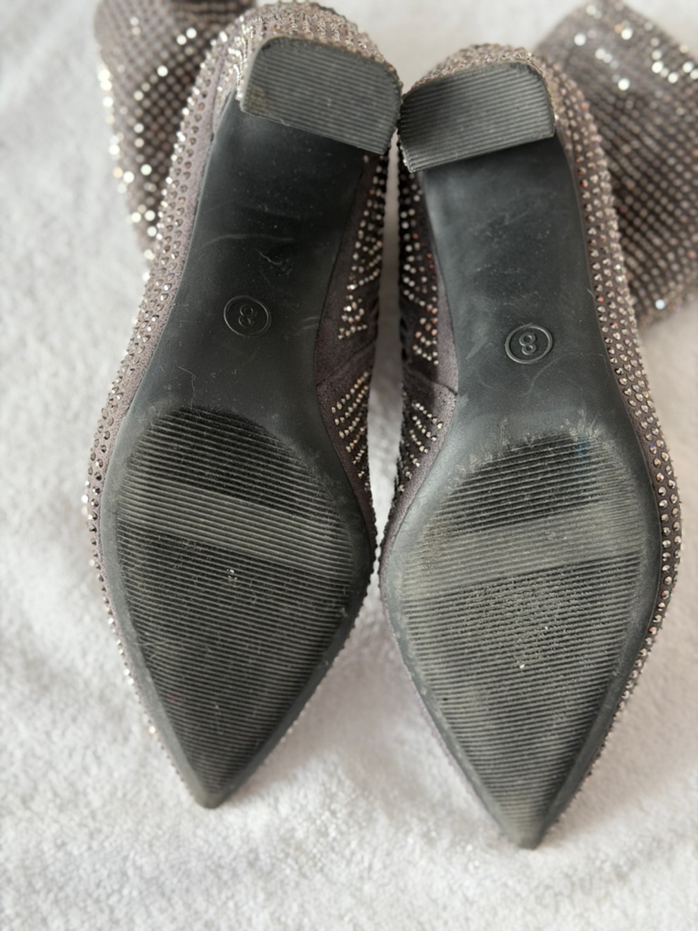 Grey Crystal-Embellished Boots - Picture 6 of 11